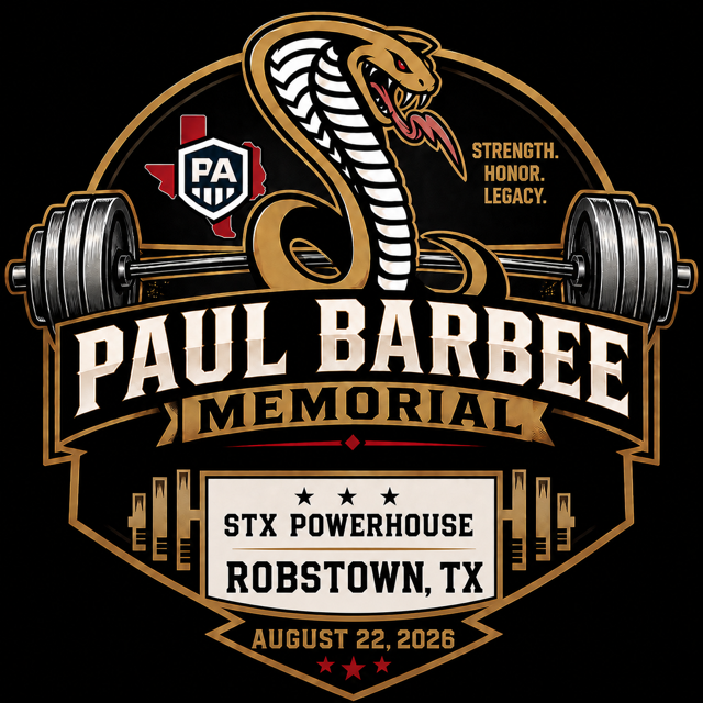 Powerlifting America Paul Barbee Memorial Meet — STX Powerhouse, Robstown, TX, August 22, 2026